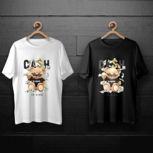 طرح لایه باز خرس تدی با پول و طرح دلار برای چاپ روی انواع تیشرت